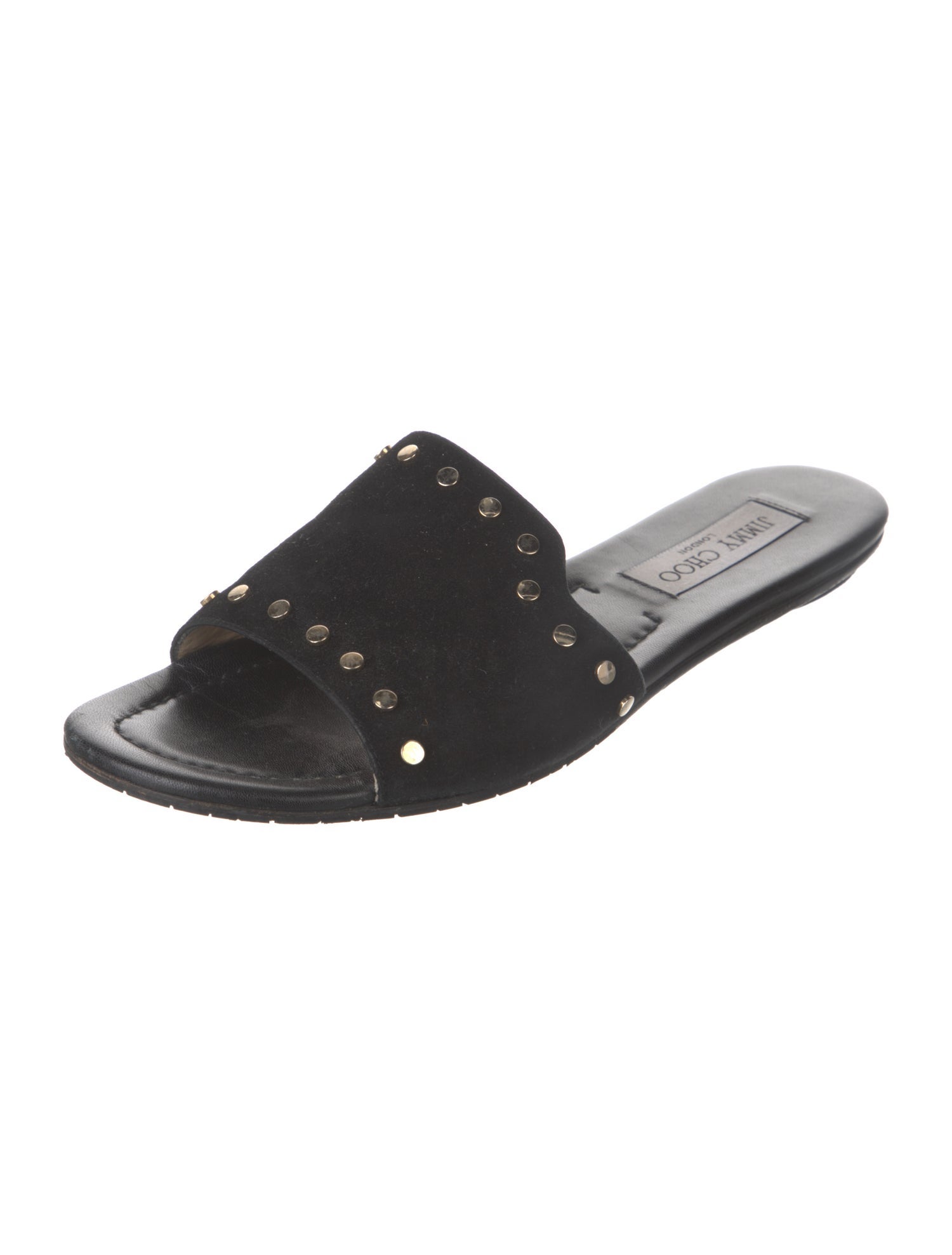Jimmy Choo Suede Studded Accents Slides